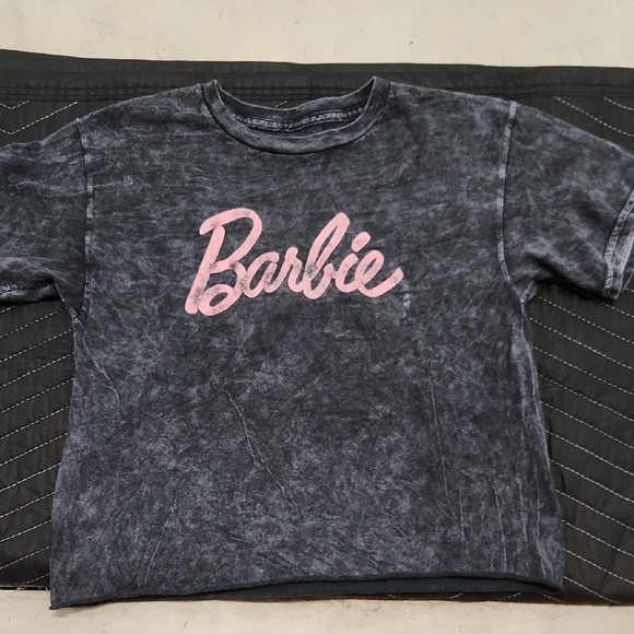 Barbie Tops - Barbie Crop Top - Charcoal and Pink